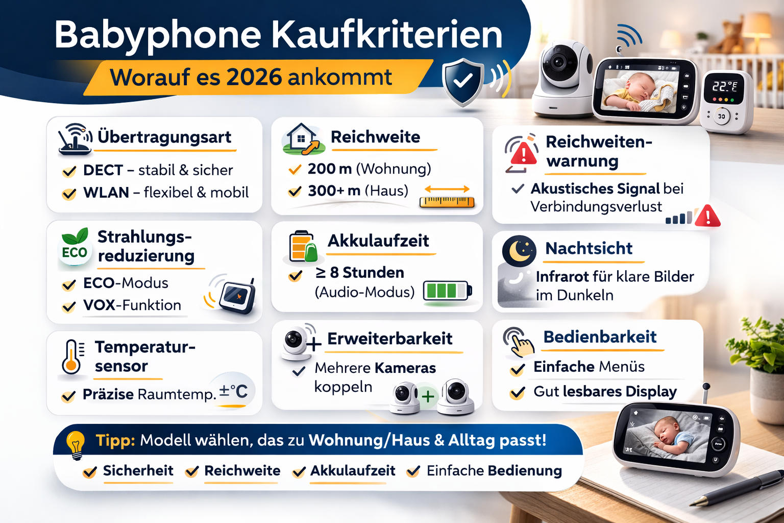 Babyphone Kaufratgeber 2026 Checkliste